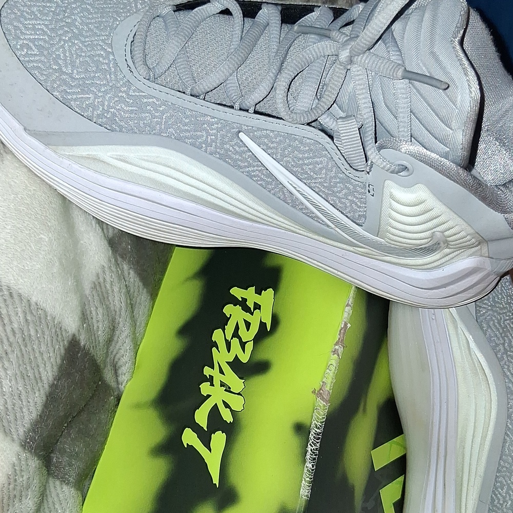 Nike Men's White & Gray Basketball Sneakers, No Stains No Wrips